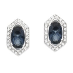 Grossé Clip-on Earrings - Jelly Beans - Silver Coloured - Crystal - Blue - Platinum Plated - 15x9 mm - GA61730P