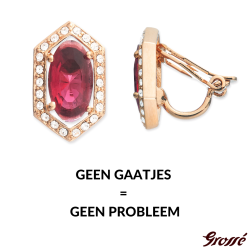 Grossé Ohrclips - Jelly Beans - Goldfabe - Kristalle - Rot - Vergoldet - 15x9 mm - GA61732