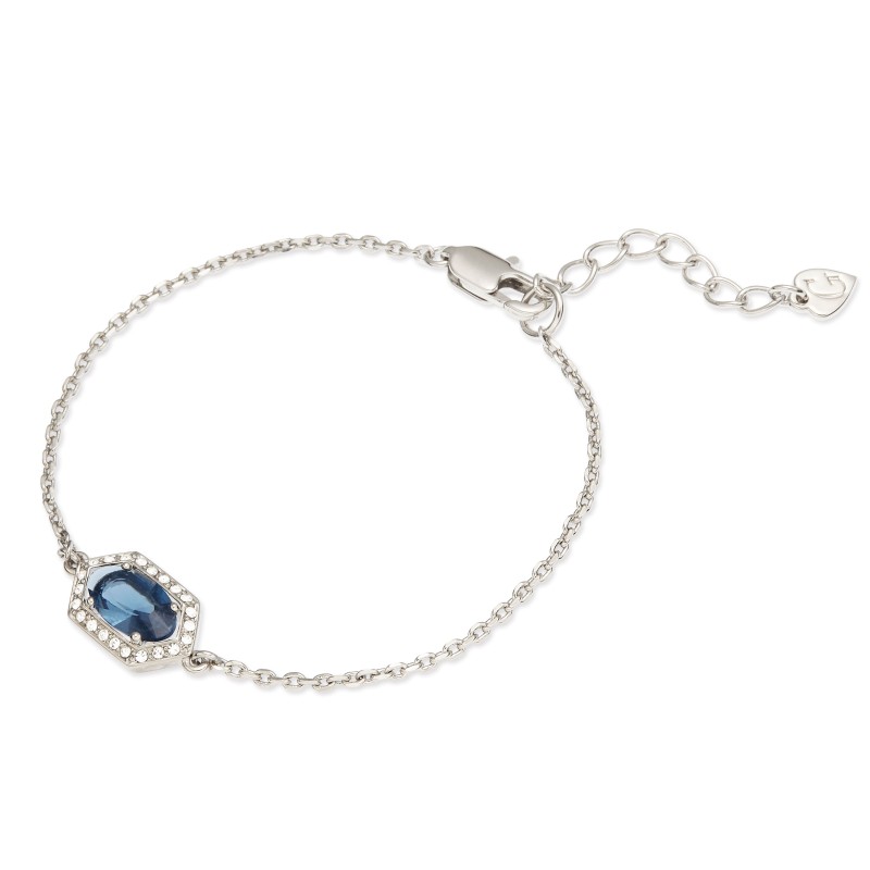 Grossé Armband Dames - Jelly Beans - Zilverkleurig - Kristal - Blauw - Geplatineerd - 16+3 cm - GA10808P 