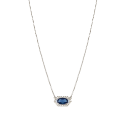 Grossé Necklace - Jelly Beans - Silver Coloured - Crystal - Blue - Platinum Plated - 38+5 cm