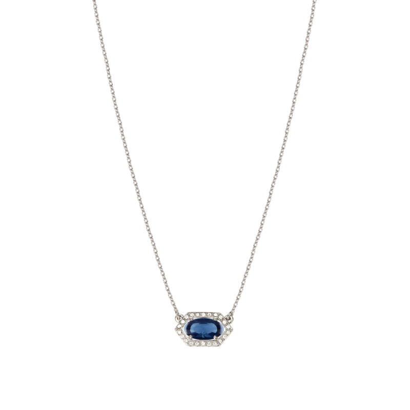 Grossé Ketting - Jelly Beans - Zilverkeurig - Kristal - Blauw - Geplatineerd - 38+5 cm - GA21617P