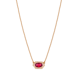 Grossé Necklace - Jelly Beans - Gold Coloured - Crystal - Red - Gold Plated - 38+5 cm - GA21618