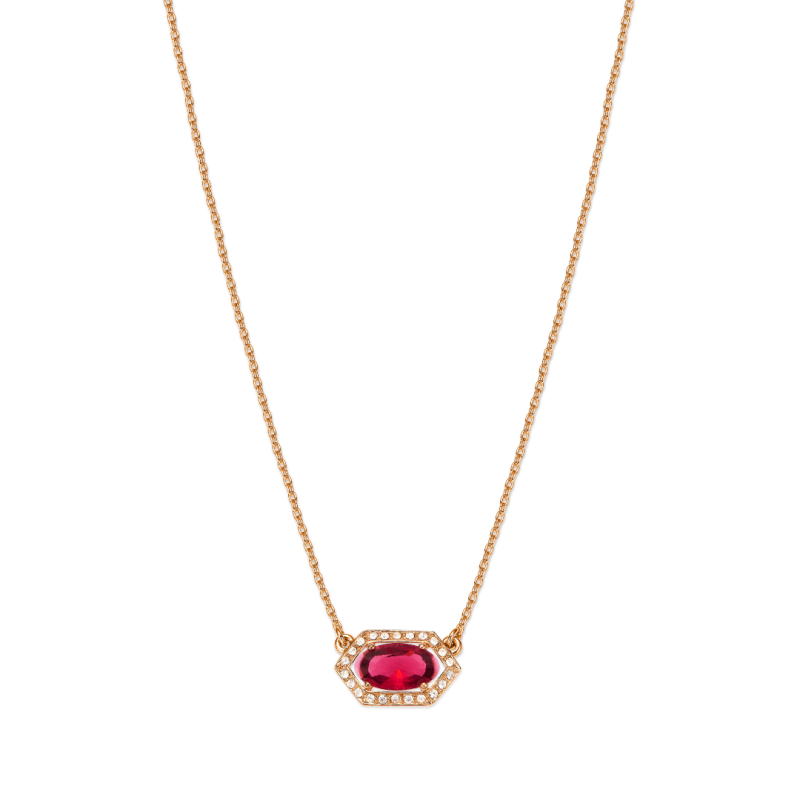 Grossé Ketting - Jelly Beans - Goudkleurig - Kristal - Rood - Verguld - 38+5 cm - GA21618