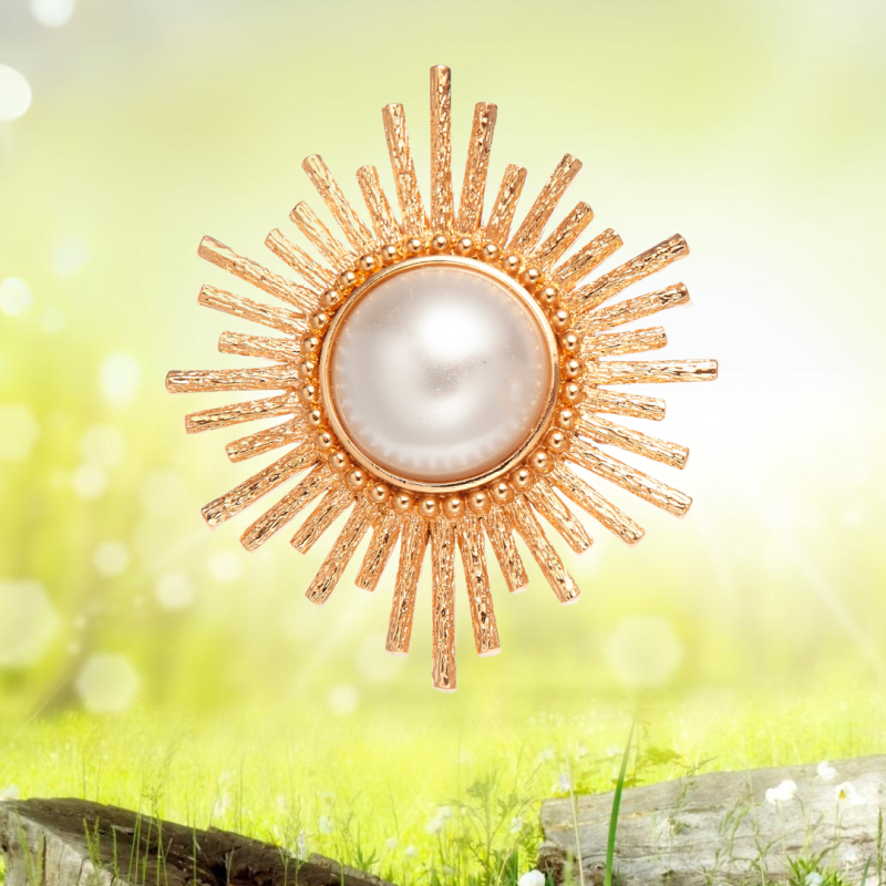 Grossé Oorclips - Future Floral - Goudkleurig - Parels - Wit - Verguld - 35x30 mm - GJ64781