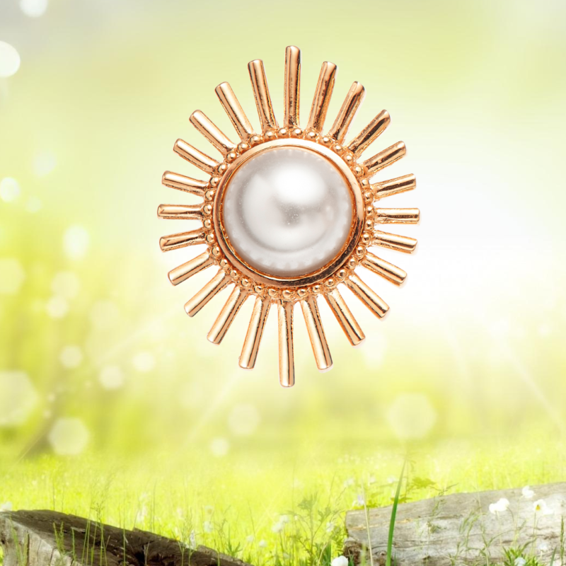 Grossé Oorclips - Future Floral - Goudkleurig - Parel - Wit - Verguld - 25x20 mm