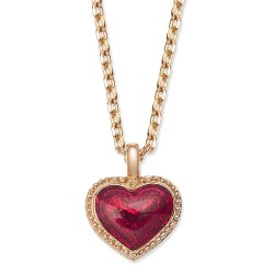 Grossé Necklace - Pop Heart - Gold Coloured - Enamel - Red - Gold Plated - 38+5 cm