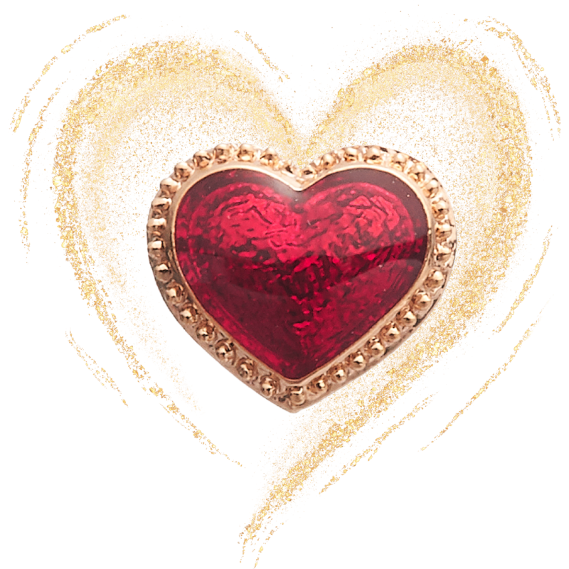 Grossé Oorstekers - Pop Heart - Goudkleurig - Emaille - Rood - Verguld - Ø 7 mm - GA61737