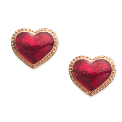 Grossé Ohrstecker - Pop Heart - Goldfarbe - Emaille - Rot - Vergoldet - Ø 7 mm - GA61737