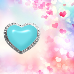 Grossé Earrings - Pop Heart - Silver Coloured - Enamel - Light Blue - Platinum Plated - Ø 7 mm - GA61744