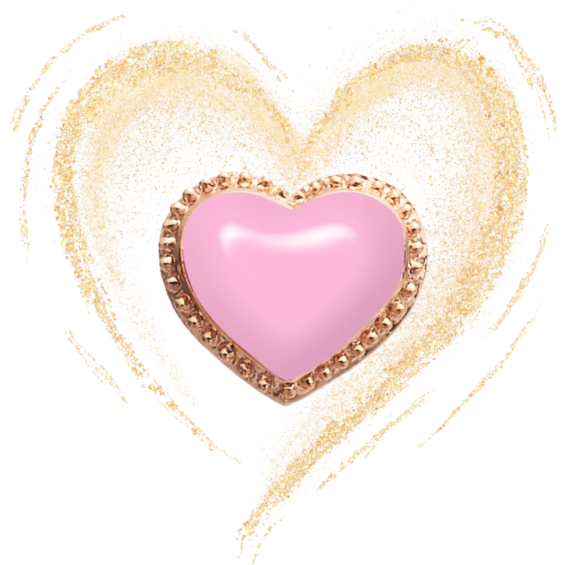 Grossé Ohrstecker - Pop Heart - Goldfarbe - Emaille - Rosa - Vergoldet - Ø 7 mm - GA61746