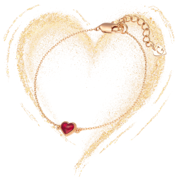 Grossé Armband Dames - Pop Heart - Goudkleurig - Emaille Hart - Rood - Verguld - 16+3 cm - GA10816