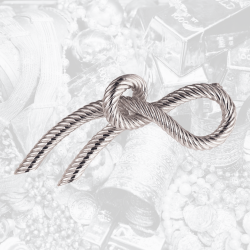 Grossé Broche - Tresor - Zilverkleurig - Strik - Geplatineerd - 54x23 mm - GJ30422P