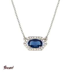 Grossé Necklace - Jelly Beans - Silver Coloured - Crystal - Blue - Platinum Plated - 38+5 cm - GA21617P