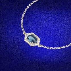 Grossé Armband Dames - Jelly Beans - Zilverkleurig - Kristal - Blauw - Geplatineerd - 16+3 cm - GA10808P 