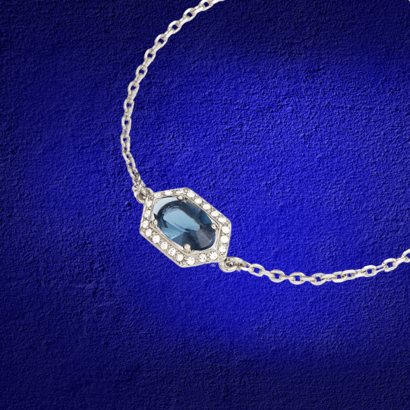 Grossé Bracelet - Jelly Beans - Silver Coloured - Crystal - Blue - Platinum Plated - 16+3 cm