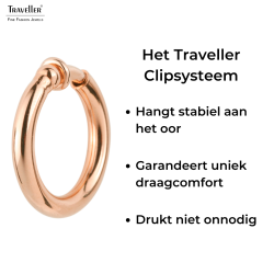 Traveller Clip Oorbellen - Oorringen - Rosé goudkleurig - 25 mm - 18ct Rosé verguld - 155648