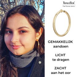 Traveller Clip Oorbellen - Oorringen - Goudkleurig - 50 mm - 22ct Verguld - 157500