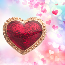 Grossé Ohrclips - Pop Heart - Goldfarbe - Emaille - Rot - Vergoldet - 8x7 mm