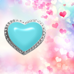 Grossé Ohrclips - Pop Heart - Silberfarbe - Emaille - Hell Blau - Platiniert - 8x7 mm - GA61745