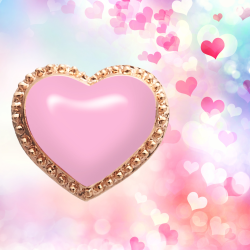 Grossé Clip-on Earrings - Pop Heart - Gold Coloured - Enamel - Pink - Gold Plated - 8x7 mm - GA61747