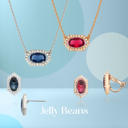 Grossé Bracelet - Jelly Beans - Gold Coloured - Crystal - Red - Gold Plated - 16+3 cm - GA10809