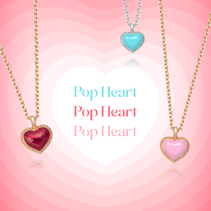 Grossé Ketting - Pop Heart - Goudkleurig - Emaille - Roze - Verguld - 38+5 cm - GA21627 Grossé Ketting - Pop Heart - Goudkleurig - Emaille - Roze - Verguld - 38+5 cm - GA21627