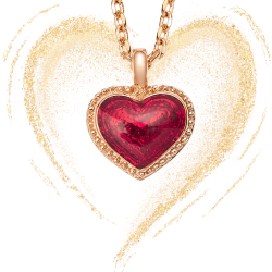 Grossé Dames Ketting - Pop Heart - Goudkleurig - Emaille - Rood - Verguld - 38+5 cm