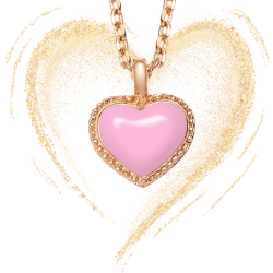 Grossé Collier - Pop Heart - Goldfarbe - Emaille - Rosa - Vergoldet - 38+5 cm - GA21627