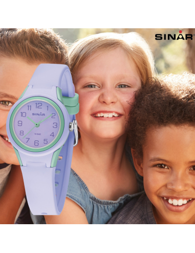 Sinar Uhr - Analog - Flieder / Mint - 29mm - 10 Bar - Weiches Verstellbares Band 12-17.5cm