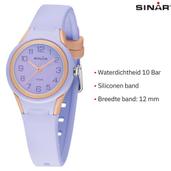 Sinar Watch - Analogue - Lilac / Apricot - 29mm - 10 Bar - Soft Adjustable Strap 12-17.5cm - XB-47-17
