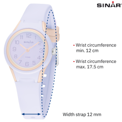 Sinar Watch - Analogue - Lilac / Apricot - 29mm - 10 Bar - Soft Adjustable Strap 12-17.5cm