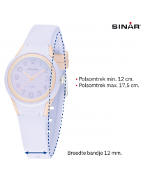 Sinar Watch - Analogue - Lilac / Apricot - 29mm - 10 Bar - Soft Adjustable Strap 12-17.5cm - XB-47-17
