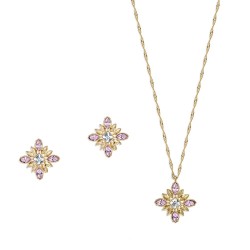 Grossé Oorclips - Athene - Goudkleurig - Rhinestone - Roze - 20x20 mm - Verguld - GA61452