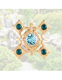 Grossé Clip-on Earrings - Dynasty - Gold Coloured - Crystal - Blue - 20x20 mm - Gold Plated