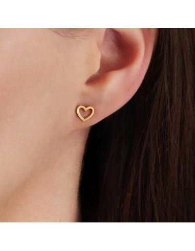 Traveller Earrings - Gold Plated - Heart - Stainless Steel - 6x7 mm - 166339 