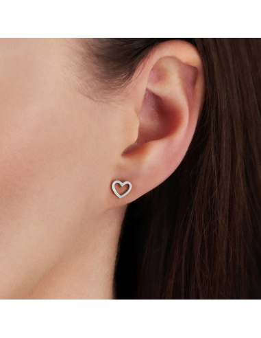 Traveller Earrings - Silver Coloured - Heart - 6x7 mm - Stainless Steel