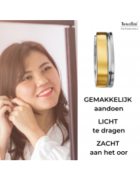 Traveller Oorringen - Bicolor - Verguld - Ø 13mm - Edelstaal - Goud- & Zilverkleurig - 166345