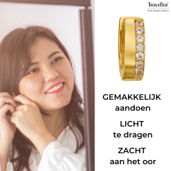 Traveller Oorringen - Verguld - Zirkonia - Ø 16 mm - Edelstaal