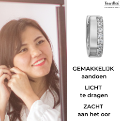 Traveller Oorringen - Zilverkleurig - Zirkonia - Ø 16 mm - Edelstaal - 166351