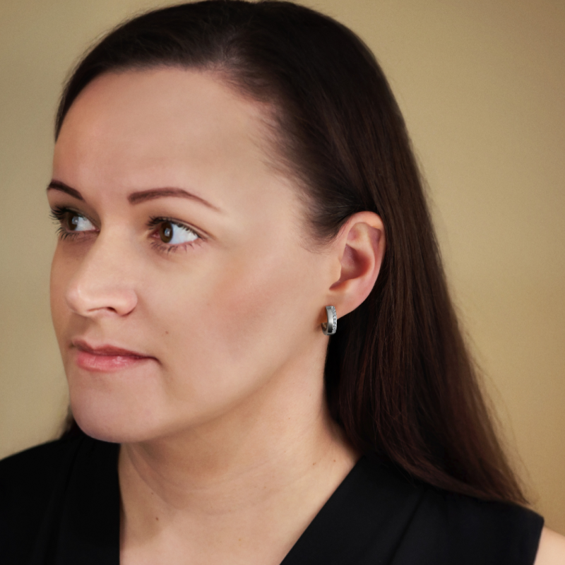 Traveller Earrings- Hoop Earrings - Silver Coloured - Zirconia - Ø 16 mm - Stainless Steel - 166351