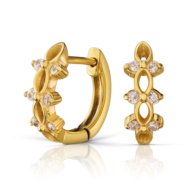 Traveller Ohrringe - Vergoldet - Zirkonia - Ø 14 mm - Edelstahl - 166354