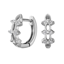 Traveller Oorringen - Zilverkleurig - Zirkonia - Ø 14 mm - Edelstaal - 166355