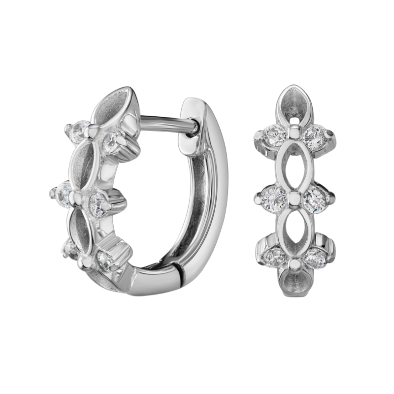 Traveller Oorringen - Zilverkleurig - Zirkonia - Ø 14 mm - Edelstaal - 166355