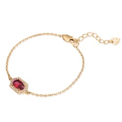 Grossé Bracelet - Jelly Beans - Gold Coloured - Crystal - Red - Gold Plated - 16+3 cm - GA10809