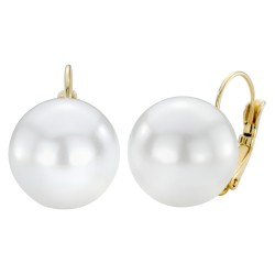 Traveller Oorbellen - Brisures - Parel - 16 mm - Wit - Hangers - 22kt verguld - 901616