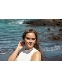 Traveller Clip-on Earrings - 22ct Gold Plated - Crystals - Green Peridot - 16x8 mm