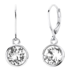 Traveller Ohrsteckers - Hänger - Silberfarbe - Kristalle - Platiniert - 25x10 mm - 157302