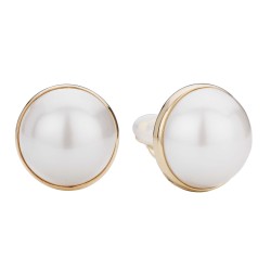 Traveller Clip Oorbellen - Verguld 22ct - Parel - 20 mm - Wit - Goudkleurig - 194296