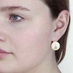 Traveller Oorbellen - Brisures - Parel - 16 mm - Wit - Hangers - 22kt verguld - 901616