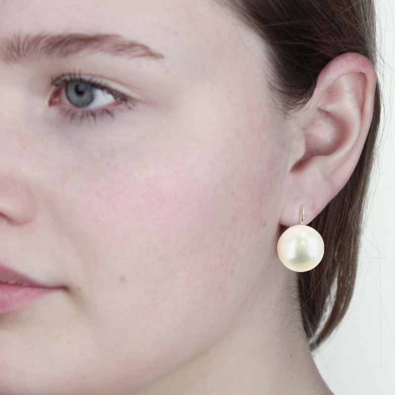 Traveller Oorbellen - Brisures - Parel - 16 mm - Wit - Hangers - 22kt verguld - 901616